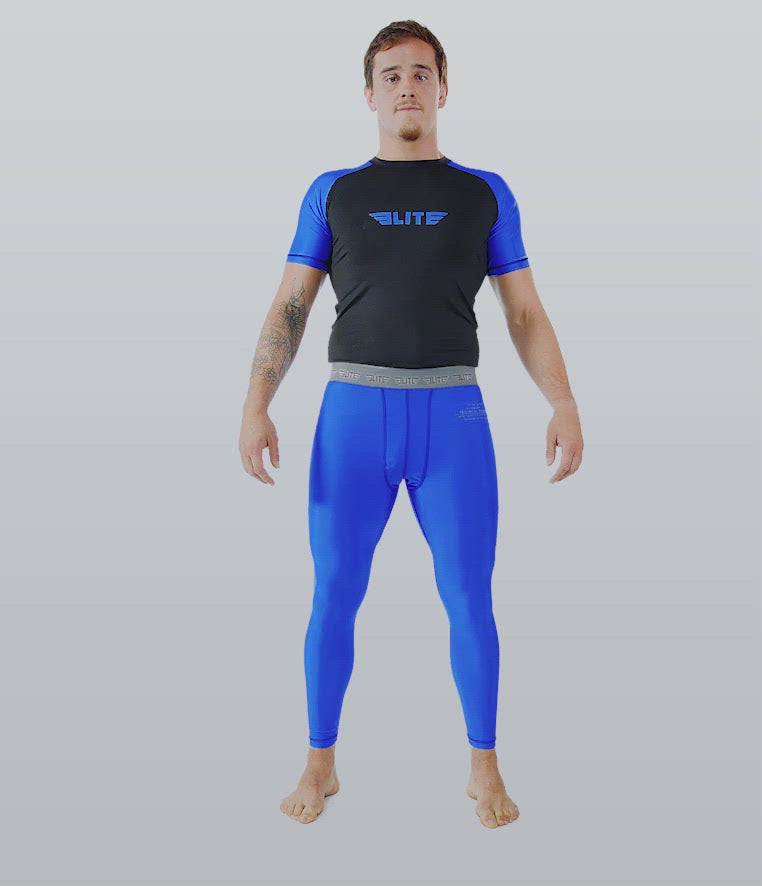 Men's Standard Blue Short Sleeve Training Rash Guard Video