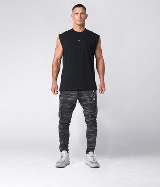 975. Viscose Oversized Ultrasoft Fabric Sleeveless Athletic Shirt For Men Black