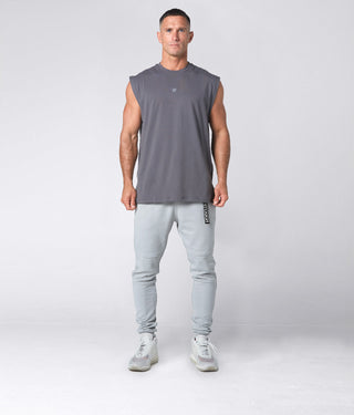 975. Viscose Oversized Sleeveless Shirt For Men Grey