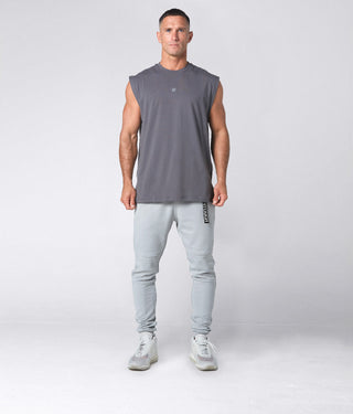 975. Viscose Oversized Sleeveless Crossfit Shirt For Men Grey