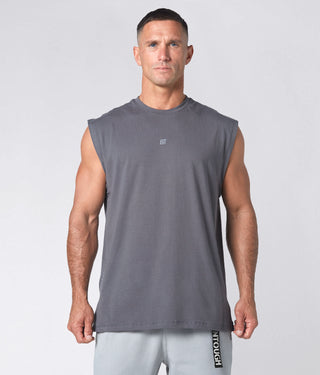 975. Viscose Oversized Sleeveless Shirt For Men Grey