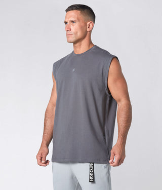 975. Viscose Oversized Sleeveless Bodybuilding Shirt For Men Grey