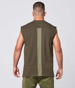 975. Viscose Oversized Sleeveless Shirt For Men Military Green