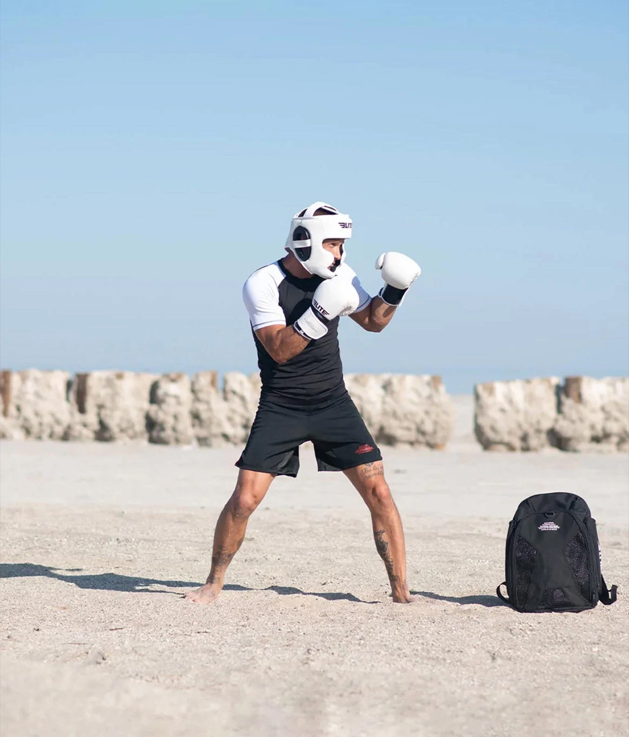 Elite Sports Plain White Adult Boxing Gloves Elite Sports