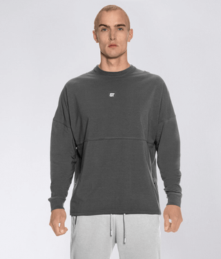 Born Tough Long Sleeve Light Weight Over Size Shirt For Men Grey