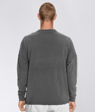 Born Tough Long Sleeve Breathable Over Size Shirt For Men Grey