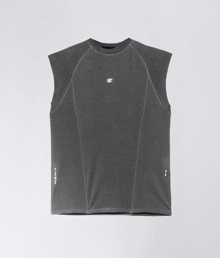Born Tough Sleeveless Breathable Swift Fabric Back Shoulder Drop T-Shirt For Men Grey