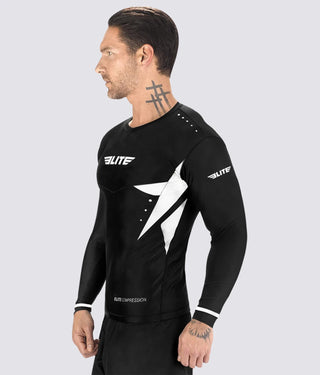 Men's Star White Long Sleeve Judo Rash Guard
