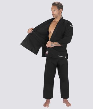 Adults' Ultra Light Preshrunk Black Adult Judo Gi