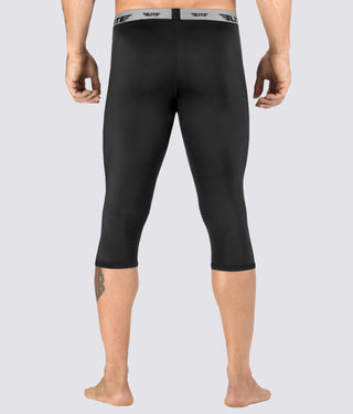 Men's Three Quarter Black Compression Wrestling Spat Pants