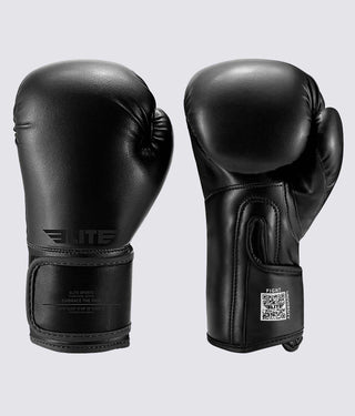 Elite Sports Plain Black Kids' Boxing Gloves