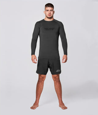 Standard Black Long Sleeve Training Rash Guard for Men