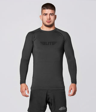 Standard Black Long Sleeve Training Rash Guard for Men