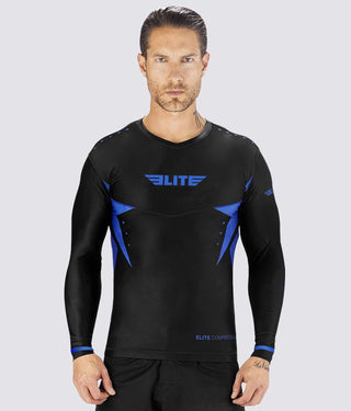 Men's Star Blue Long Sleeve Training Rash Guard
