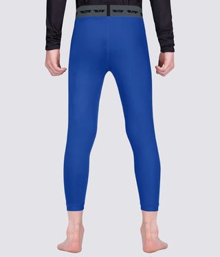 Kids' Plain Blue Compression Boxing Spat Pants