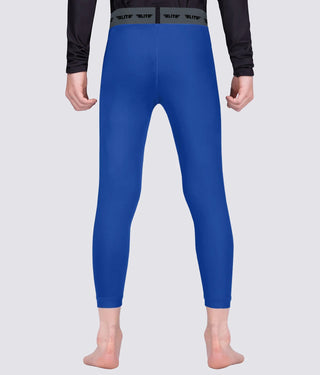 Plain Blue Compression Training Spat Pants for Men for Kids