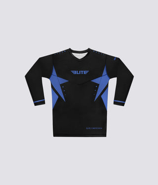 Star Blue Long Sleeve Training Rash Guard for Men