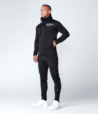 Born Tough Momentum Elasticated Waist Drawstrings Black Gym Workout Hoodie for Men