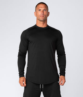 Born Tough Air Pro™ Honeycomb Mesh Long Sleeve Fitted Tee Gym Workout Shirt For Men Black