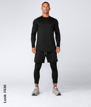Born Tough Air Pro™ Long Sleeve Highly Breathable Fitted Tee Gym Workout Shirt For Men Black