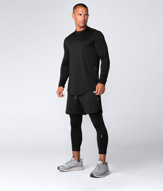 Born Tough Air Pro™ Long Sleeve Moisture Wicking Fitted Tee Gym Workout Shirt For Men Black