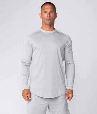 Born Tough Air Pro™ Honeycomb Mesh Long Sleeve Fitted Tee Gym Workout Shirt For Men Steel Gray