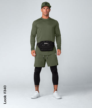 Born Tough Air Pro™ Long Sleeve Highly Breathable Fitted Tee Gym Workout Shirt For Men Military Green