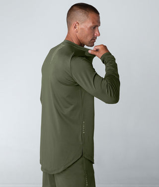 Born Tough Air Pro™ Long Sleeve Lightweight Fitted Tee Gym Workout Shirt For Men Military Green