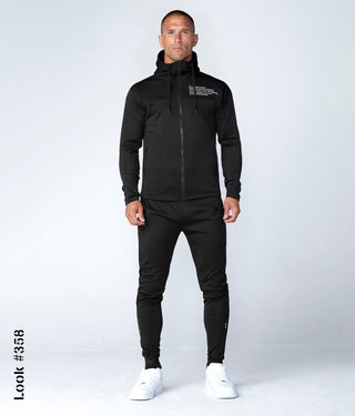 Born Tough Momentum Dual Colored Drawstrings Black Gym Workout Hoodie for Men