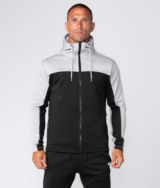 Born Tough Momentum Extremely Comfortable Drawstrings Gray/Black Gym Workout Hoodie for Men