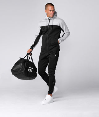 Born Tough Momentum Elasticated Waist Drawstrings Gray/Black Gym Workout Hoodie for Men