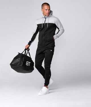 Born Tough Momentum Elasticated Waist Drawstrings Gray/Black Gym Workout Hoodie for Men
