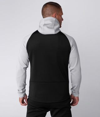 Born Tough Momentum Side-Pocket Drawstrings Gray/Black Gym Workout Hoodie for Men