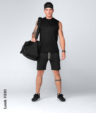 Born Tough Black Mock Neck Sleeveless Gym Workout Shirt For Men