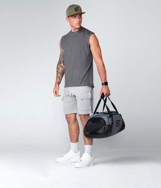 Born Tough Gray Ultrasoft Sleeveless Gym Workout Shirt For Men