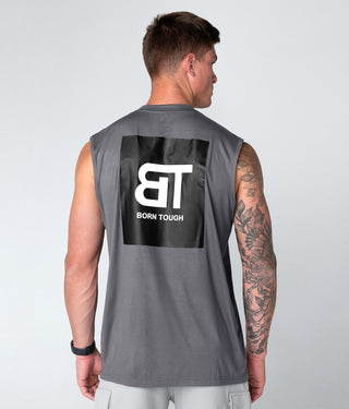 Born Tough Gray Highly Breathable Sleeveless Gym Workout Shirt For Men