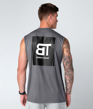 Born Tough Gray Highly Breathable Sleeveless Gym Workout Shirt For Men