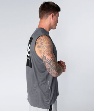Born Tough Gray Stretchable Sleeveless Gym Workout Shirt For Men