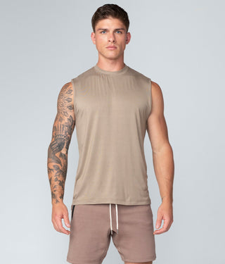 Born Tough Lunar Rock Curved Hems Sleeveless Gym Workout Shirt For Men