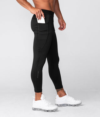 Born Tough Side Pockets Compression 2 Phone Pockets Gym Workout Pants For Men Black