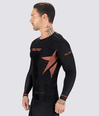 Men's Star Brown Long Sleeve Training Rash Guard