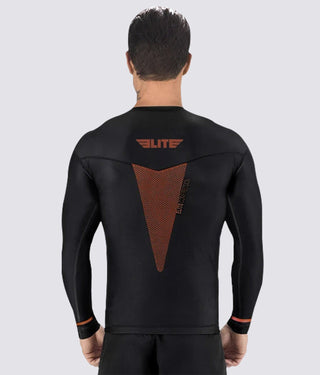 Star Brown Long Sleeve Training Rash Guard for Men