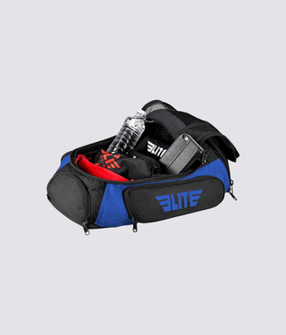 Elite Sports Athletic Convertible Handles and Shoulder Straps Blue Boxing Gear Gym Bag & Backpack