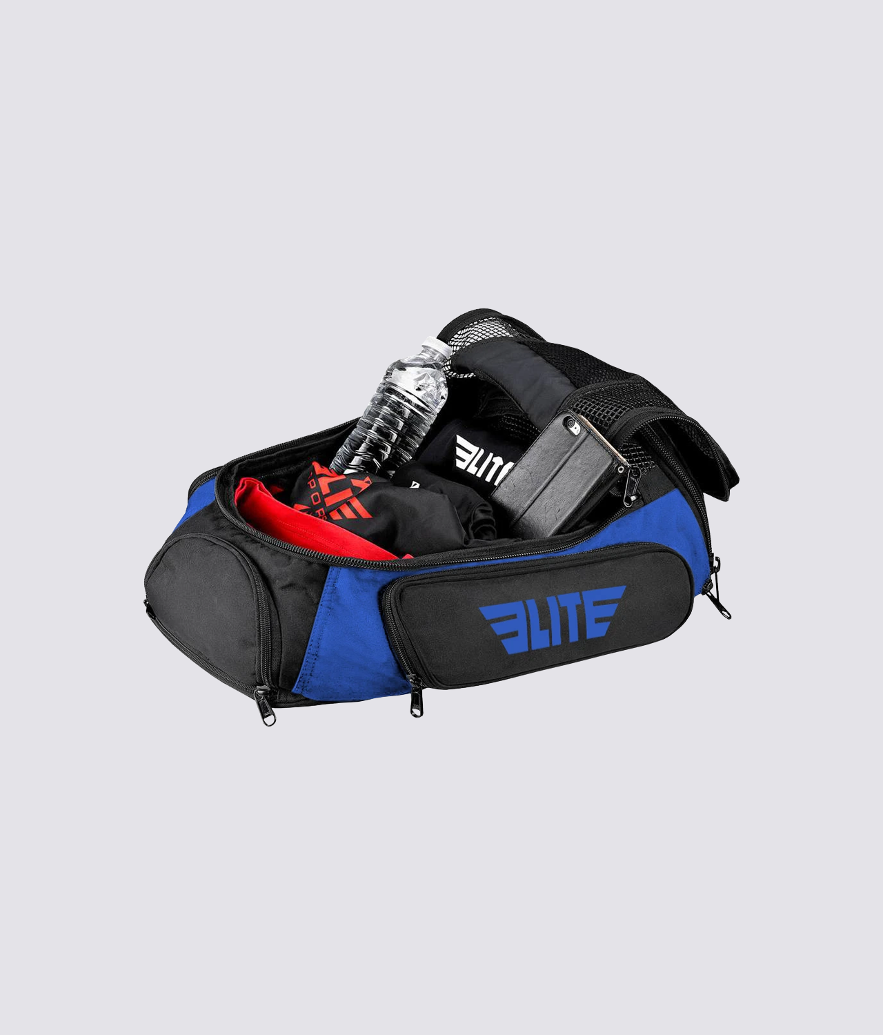 Elite Sports Athletic Convertible Handles and Shoulder Straps Blue Muay Thai Gear Gym Bag & Backpack