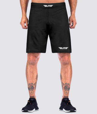 Elite Sports Mens 4-way Stretch Black Crossfit Shorts