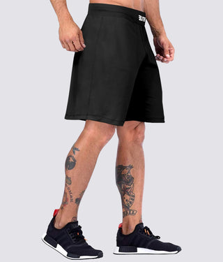 Elite Sports Mens Zipper Side Pockets Black Crossfit Shorts