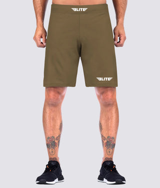 Elite Sports Mens 4-way Stretch Olive Crossfit Shorts