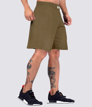 Elite Sports Mens Zipper Side Pockets Olive Crossfit Shorts