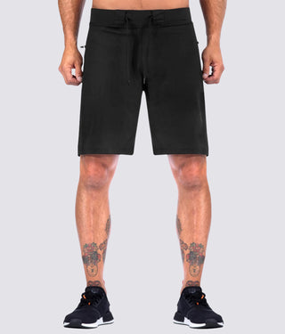 Elite Sports Mens Plain 4-way Stretch Black Crossfit Shorts