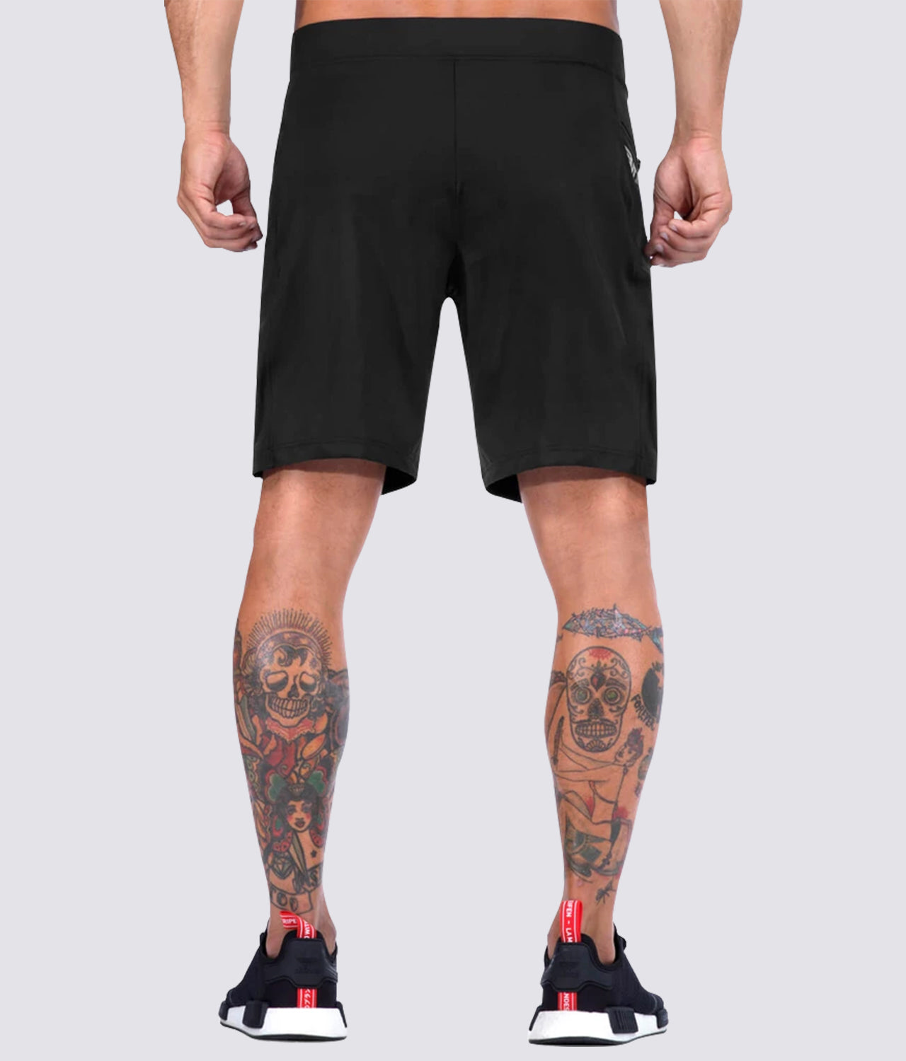 Elite Sports Mens Plain Side-Split Leg Design Black Crossfit Shorts